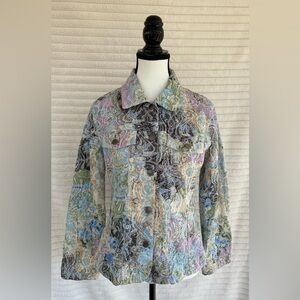 Analogy Multicolor Paisley Button-Up Jacket Size M